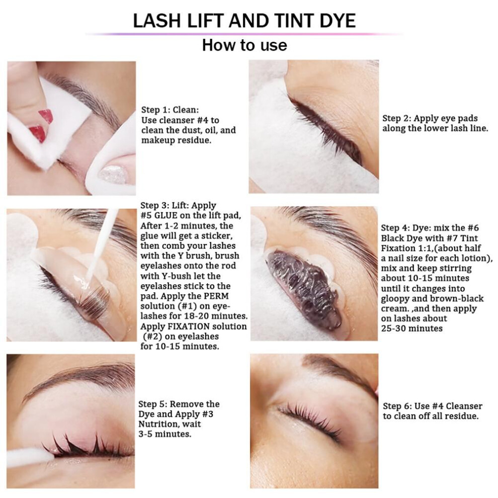 Eyelash & Brow Lift & Tint Kit with Perm, Fix, Nourish â 3 Years Shelf