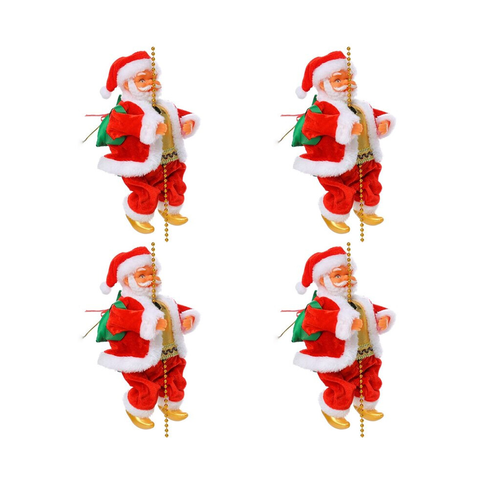 4X Santa Claus Climbing Beads Electric Climb And Down Climbing Santa With Light And Music Decorations White Face 6031619287012