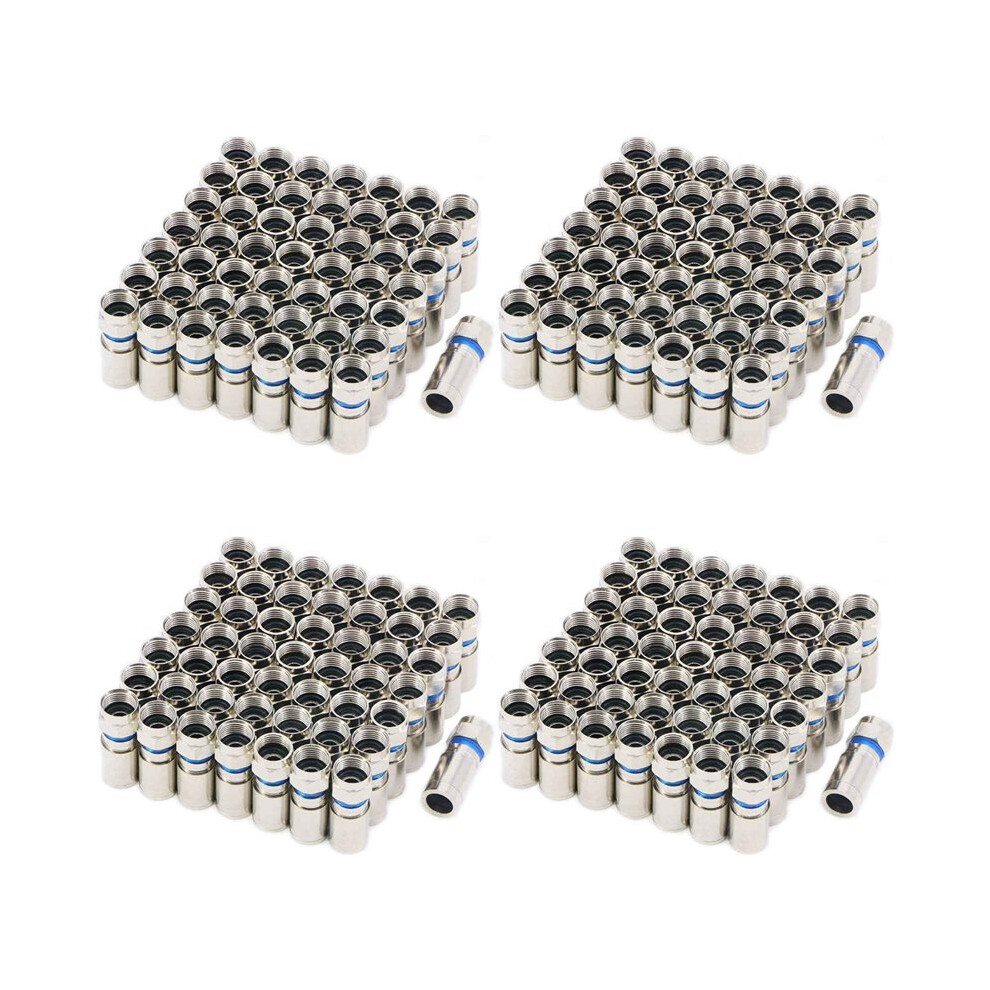Compression Rg6 F Connector Coax Coaxial Adapter Plug For Satellite & Cable Tv (200 Pack) 6033932609977