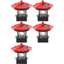 5X Solar Lawn Light Solar Led Rotating Lighthouse Outdoor Waterproof Garden Courtyard Decoration (Red)