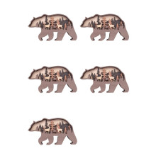 5X Bear and Deer Wall Decoration, Bear Decorations for Home, Bear Art Wall Decor, Rustic Home Decor, Cabin Decor