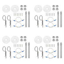 4X Universele Montage Motorkap Motorkap Pin Lock Kit Racing Sportwagen Legering Zilver