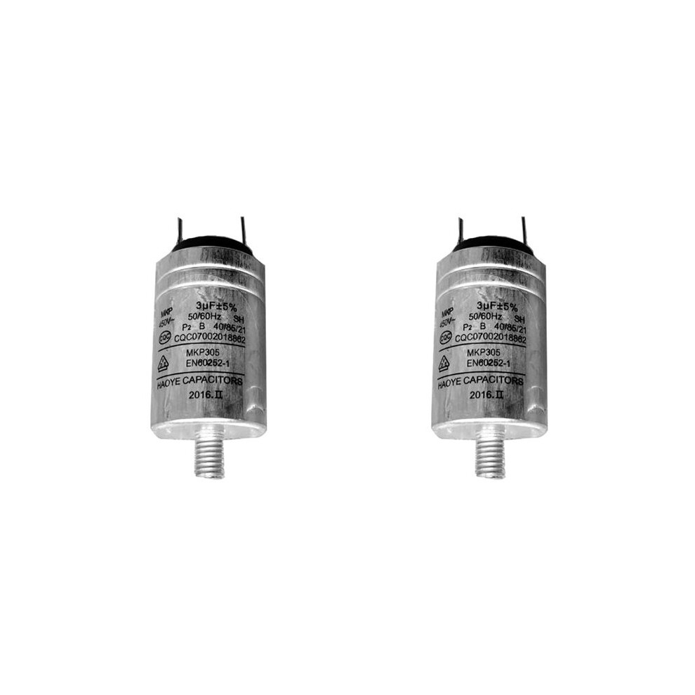 2X Dishwasher Parts Aluminum Housing Capacitor Mkp-3Uf 450Vac 4713011153899