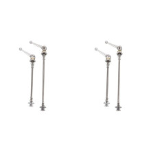 Bicycle Skewers 2 Pair Ultralight Titanium Quick Release Bicycle Hub Skewers for MTB Road Bike,Silver