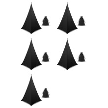 5X Copertura per Supporto per Altoparlante, Supporto per Altoparlante DJ Gonna per Treppiede con Borsa per il Trasporto, Copertura Nera un 360 Gradi