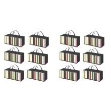 DVD Storage Bags 12 Pcs, Clear PVC Plastic CD Organizer with Handles and Zipper, Media Holder