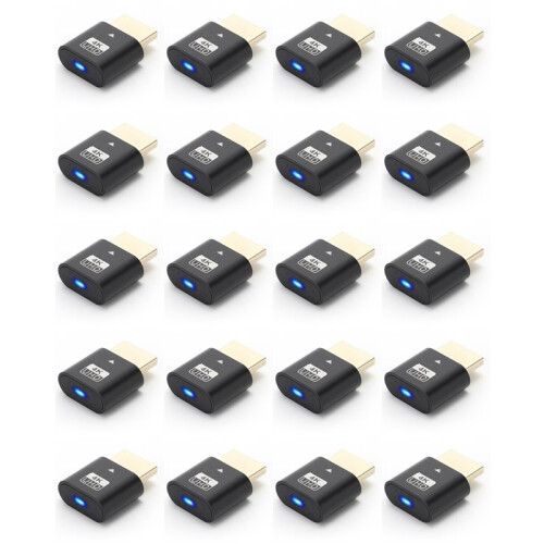 20X -Compatible 4K Dummy Plug with LED Light for  Cards,Desktop/Laptop Vistual Display Adapter C