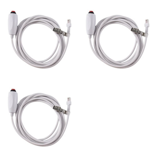 3X Nurse Caller Cable 6P4C Nurse Call Device Emergency Call Universal Replacement Cable 3 Meters with Push Button 1