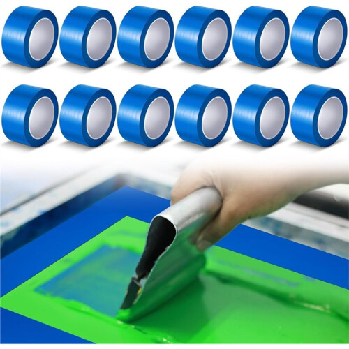 12 Rolls Screen Printing Blocking Tape, 2" X 36yds Graphic Production  Tape Solvent and Water for Screen Printing 2
