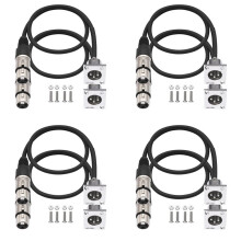 8 Pack D Type XLR Cable , Pass Through Connector, D XLR Male to Female for Premium Stage Box, Patch Panel, Panel Mount