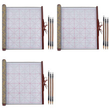 3X Återanvändbar Vattenskrivande Magisk Duk Bläckfri Kinesisk Kalligrafi Uppsättning med 9 Traditionella Kalligrafi Skrivborstpennor Set 2