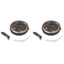 Mètre Ruban Télescopique Portable de Style Vintage de 1,5 M - -Mètre en Similicuir avec Motif Floral, Idéal pour la Couture, 2 Paquet
