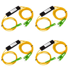 4X Divisor de Fibra Óptica SC/APC 1/2, Divisor de Fibra Óptica Pigtail, Acoplador de Janela Dupla para Sistema de Comunicação de Fibra