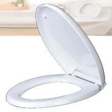 Oval Soft Close Toilet Seat Cover, White Polypropylene, Hydraulic Quiet Close, Easy Install