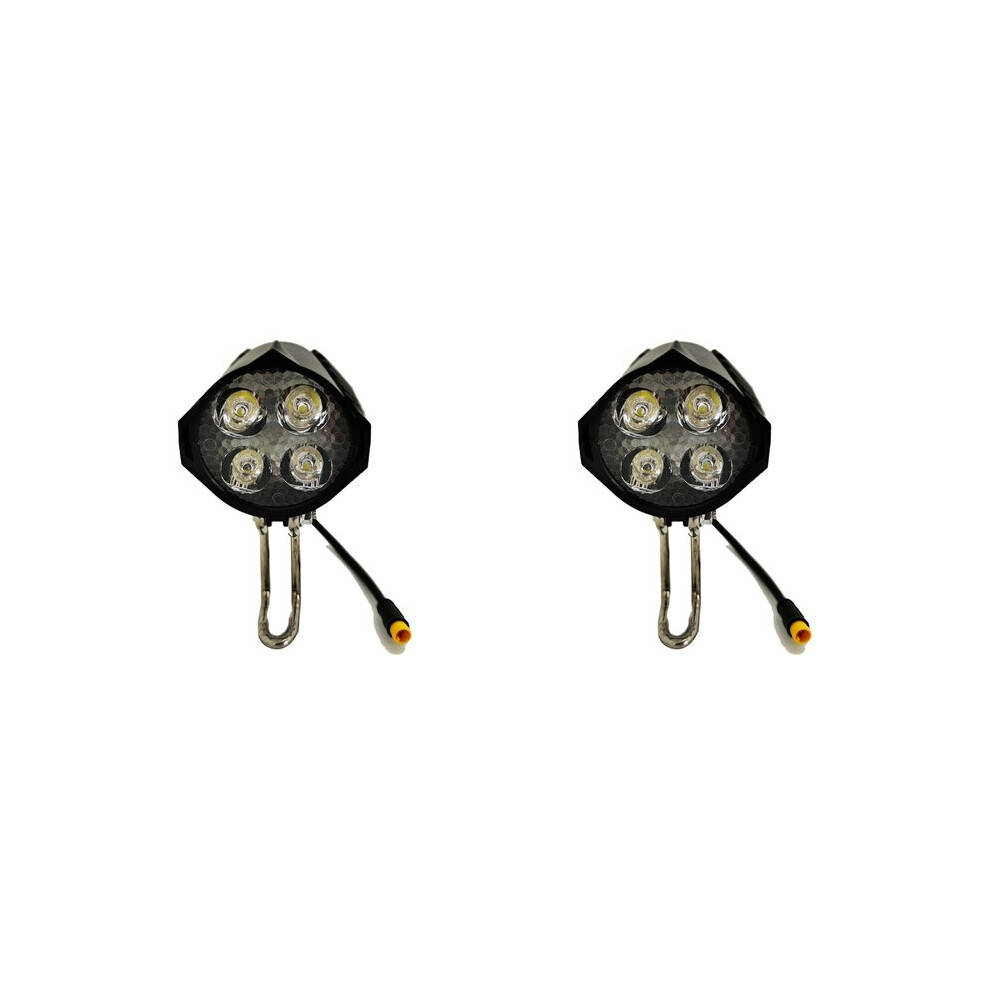 2X Ebike Led Head Accessories 36V 48V Lamp 3Pin Built-In Horn Front 4 Led Bulbs Light 4712283565966