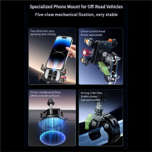 Anti-Slip Heavy Duty Car Windshield Metal Five-Claw Phone Clamp Car Adhesive Suction Cup Mount Mobile Phone Holder B