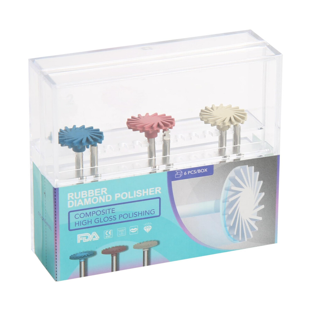 Dental Composite Polishing Wheels 3Step Kit, Diamond Impregnated RA Disc 14mm Dentist Set 6Pcs