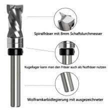 Flush Cutter Spiral Cutter-  & Down Compression Spiral  Cutter 12 mm Cutting Diameter 25.4 mm Cutting Length