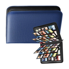 Livre de rangement à clips à 9 compartiments haut de gamme-Bleu
