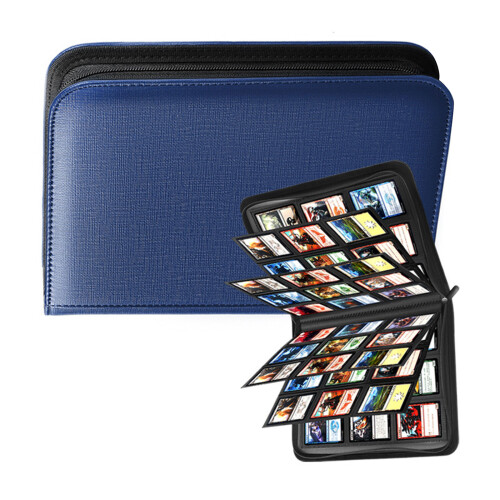 Livre de rangement à clips à 9 compartiments haut de gamme-Bleu