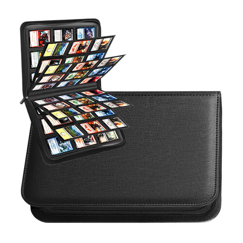 Functional 9 Compartment Protected Card Collection Book-Black