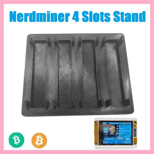 2X Suporte de Base NMMiner de 2,8 Polegadas com 4 Slots para Minerador NerdMiner Bitcoin Crypto Solo Lottery, Preto. 2