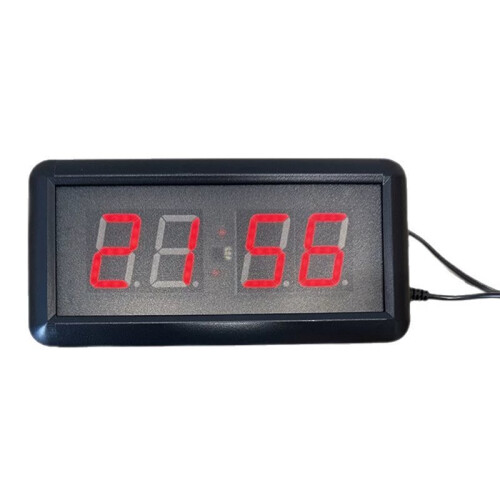EU Plug LED Countdown Stopwatch Digital Wall Clock with Button Remote Control, Reset to Race Timer 6CM Small Button
