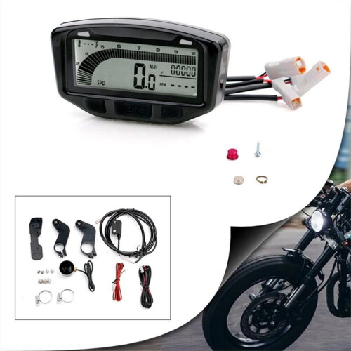Motorcycle Universal LCD Instrument Speedometer Odometer 752-119 for 1995-2019 2