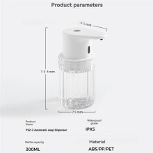 Distributeur de Savon Mousse Automatique Rechargeable de 300 Ml, Sans Contact, pour Salle de Bain et Cuisine A
