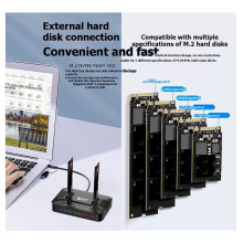 M.2 NVMe/ Dual-Bay Hard Drive Docking Station Offline Clone Hard Disk USB 3.2 Gen2 SSD Adapter