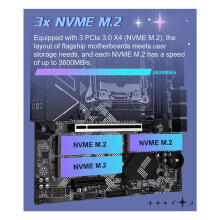 X99 V9S Mainboard Unterstützt TPM 2.0, LGA 2011-3 Xeon E5 CPU, DDR4 RAM C612 mit 3x NVMe M.2 Steckplätzen,  3.0 und USB 3.0