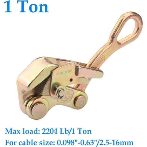 2 PCS Cable Grip Steel Wire Puller 1 Ton, 2210 Lb Load Cable Puller Tool for Wire Rope, Fits 2.5-16mm Cables 1