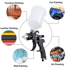 1.4/1.7mm Caliber Paint Spray Gun Household Pneumatic Spray Gun 600ml Atomization HVLP Spray Gun Cordless Pneumatic Tool
