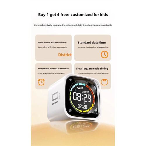 Multi Functional 4-in-1 Tick  Manual Countdown Rotary Timer Mechanical Cooking Timer Cooking Shower Stopwatch Black 2