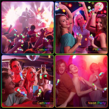 Valentines Day 120 Pcs Light  Rings, New Year Glow in the Dark Party Supplies, 6 Style Flashing Glow in the Dark Rings