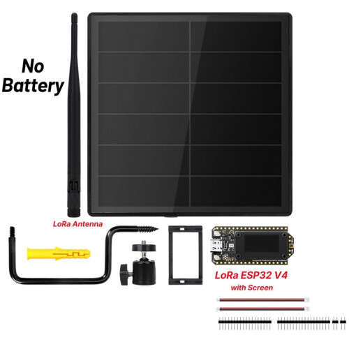 Solar Kit for Dev-Board, Waterproof Enclosure for Meshtastic/MeshCore LoRa Antenna with Heltec WiFi LoRa 32 V4 868MHz 1