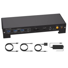KVM 3 Monitors 2 Computers , 4K@60Hz -Compatible USB C ,4K@120Hz ,Support 100W PD Charging EU