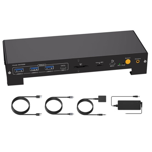 KVM  3 Monitors 2 Computers , 4K@60Hz -Compatible USB C ,4K@120Hz  ,Support 100W PD Charging EU
