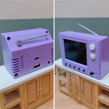 Casa de Bonecas Segunda Geração TV Retrô Brinquedo de Desenho Animado Miniatura de Televisão Móvel de Brinquedo Vídeo Interativo