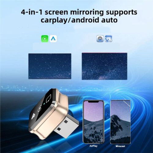 4in1  Wireless Carplay Adapter USB Auto Connect Plug &  for IOS/Android USB Change Support Screen Mirroring 2