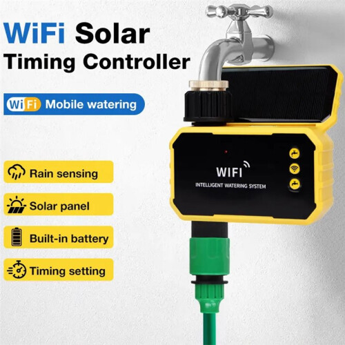 WIFI BSP3/4"Solar Irrigation Timer APP Control Automatic Irrigation System Outdoor Water Timer Garden Watering Tool