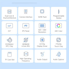 RP2350 3,5-Zoll-LCD-Display-Entwicklungsboard, 320 X 480 Pixel Auflösung, 65.000 Farben, mit Gehäuse und OV5640 5-MP-Kamera