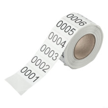 Roll of 1000 Numbered Labels 00011000 Consecutive Stickers for Inventory and Organization White