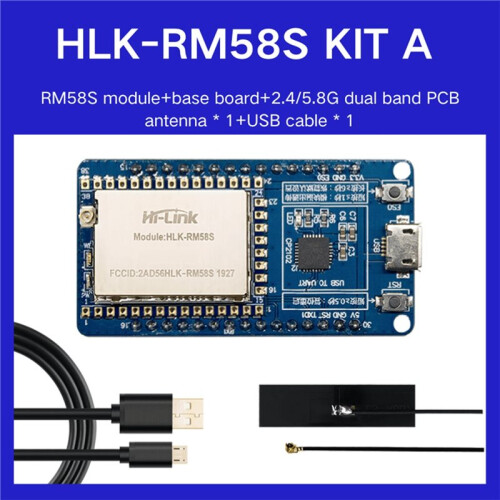 Hi-Link HLK-RM58S Wifi Module Android IOS 2.4G/5G +BLE 4.2 Serial Uart Wireless WIFI Module with 32-Bit RISC CPU RM58S 1