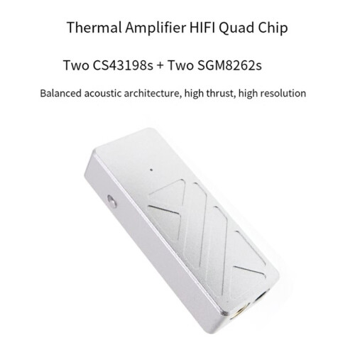 Portable Headphone Hifi Amplifier Sound Card Type-C Audio Dual CS43198+SGM8262 DAC Decoder B 1