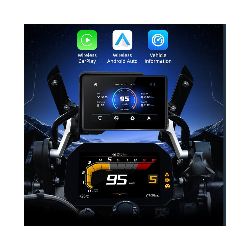 5 Inch Monitor For R1200gs Adv/ R1250gs Adv/S1000xr Motorcycle Gps Navigation Carplay Android Auto Motorbike Monitor 4711352781665