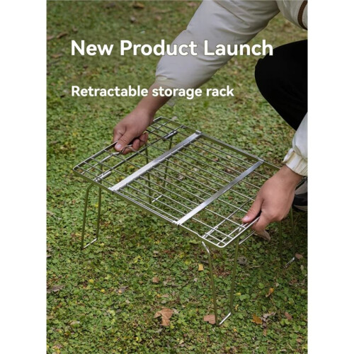 CAMPINGMOON Stainless Steel Telescopic Field Frame Home Flowerpot Frame Camping Multi-Purpose Folding Storage Rack FD22 1