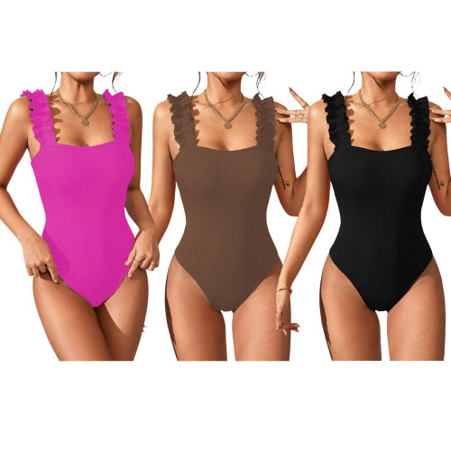 Elegant Swimwears Unique Design Polyester Texture-dark brown L 1