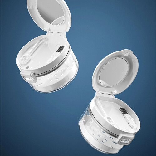 Denture Case with Ventilated Layered Design, Detachable Compartments, ABS PP Travel Storage Box 2