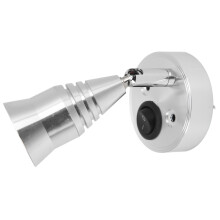 LED RV Reading Light 12V 3W Silver Interior with Switch, Flexible 15cm